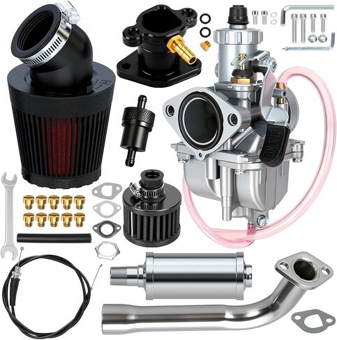 VM22 المكربن ​​المرحلة 2 عدة استبدال للمفترس 212 224cc 196cc 6.5HP محرك كولمان دراجة صغيرة CT200U CT200U-EX BT200X محور M200 باجا MB200 KT196 قطع غيار كارت مع كاتم صوت العادم in Kuwait
