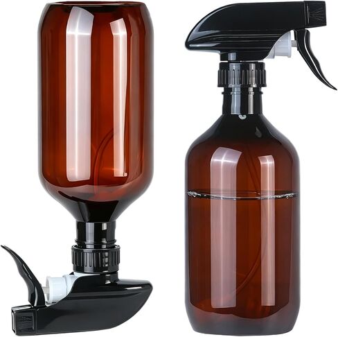 2 Pack 360° Spray Bottles, 10 oz Plastic Small Containers with Adjustable Spray Nozzles, Spray Bottles for Hair, Cleaning Solutions, BBQ and Plants Clear in Saudi Arabia