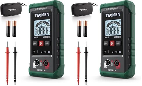 مقياس رقمي متعدد TM-510، عدد 4000، قياس ذكي، مقياس الفولتميتر ذاتي المدى؛ جهاز اختبار الجهد الكهربي مع وظيفة الجهد الكهربي غير المتصل، يقيس جهد التيار المتردد/المستمر والمقاومة والاستمرارية - أخضر in Kuwait