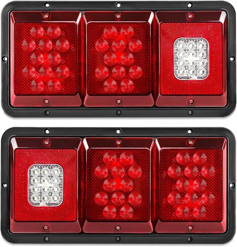 2 Pack 50 LED Trailer Tail Lights Bar Kit, Super Bright Waterproof Brake Turn Signal Reverse Lights with Mounting Brackets for Truck, RV, Boat & Camper 10-30V in Saudi Arabia