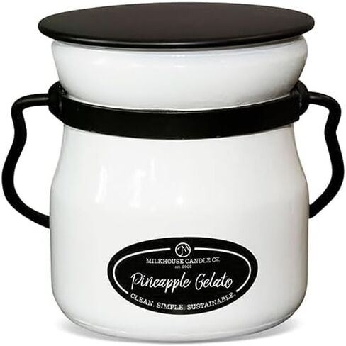 شركة Milkhouse Candle يا اليقطين! شمعة الصويا - الكراميل المملح | قرفة وقرنفل | معطرة بالفانيليا واليقطين - وعاء كريم بغطاء سعة 5 أونصة، مدة احتراق تزيد عن 35 ساعة، صنع في الولايات المتحدة الأمريكية in Kuwait