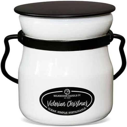 شركة Milkhouse Candle يا اليقطين! شمعة الصويا - الكراميل المملح | قرفة وقرنفل | معطرة بالفانيليا واليقطين - وعاء كريم بغطاء سعة 5 أونصة، مدة احتراق تزيد عن 35 ساعة، صنع في الولايات المتحدة الأمريكية in Kuwait