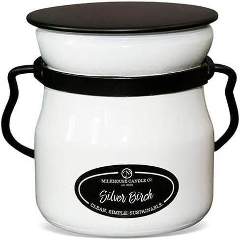 شركة Milkhouse Candle يا اليقطين! شمعة الصويا - الكراميل المملح | قرفة وقرنفل | معطرة بالفانيليا واليقطين - وعاء كريم بغطاء سعة 5 أونصة، مدة احتراق تزيد عن 35 ساعة، صنع في الولايات المتحدة الأمريكية in Kuwait