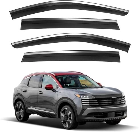 4 قطع تناسب 2025 2026 KIA K4 واقيات المطر منحرف الرياح أقنعة نافذة مضادة للمطر مع شريط 304 من الفولاذ المقاوم للصدأ - واقيات المطر لتقليل الضوضاء وعواكس الرياح الجانبية للنافذة in Kuwait
