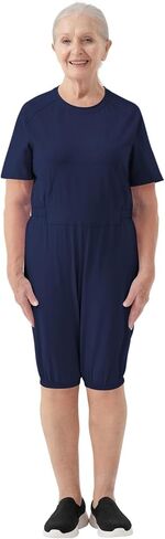 Adaptive Women's Security Back-Zip Jumpsuit - Easy Care Romper for Elderly & Limited Mobility in Saudi Arabia