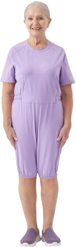 Adaptive Women's Security Back-Zip Jumpsuit - Easy Care Romper for Elderly & Limited Mobility in Saudi Arabia