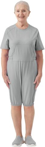 Adaptive Women's Security Back-Zip Jumpsuit - Easy Care Romper for Elderly & Limited Mobility in Saudi Arabia