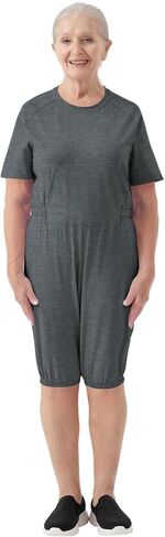 Adaptive Women's Security Back-Zip Jumpsuit - Easy Care Romper for Elderly & Limited Mobility in Saudi Arabia