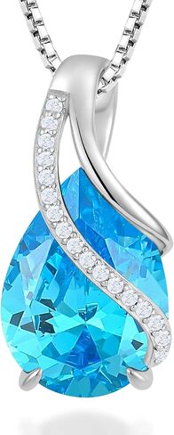 Birthstone Necklace for Women Sterling Silver Teardrop Necklace Infinite Jewelry Gift in Saudi Arabia