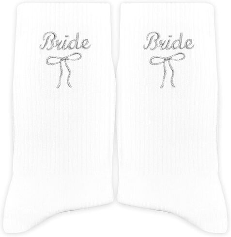 Maid of Honor Embroidered Socks with Pink Bow - Wedding Party Gifts for Maid of Honor, Bride Tribe Socks.(031) in Saudi Arabia
