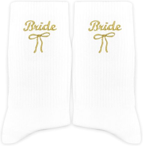 Maid of Honor Embroidered Socks with Pink Bow - Wedding Party Gifts for Maid of Honor, Bride Tribe Socks.(031) in Saudi Arabia