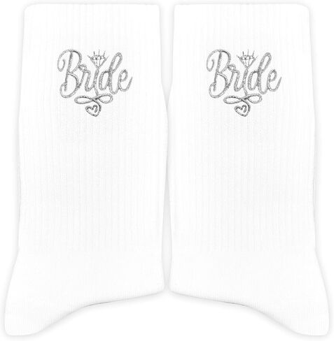 Maid of Honor Embroidered Socks with Pink Bow - Wedding Party Gifts for Maid of Honor, Bride Tribe Socks.(031) in Saudi Arabia
