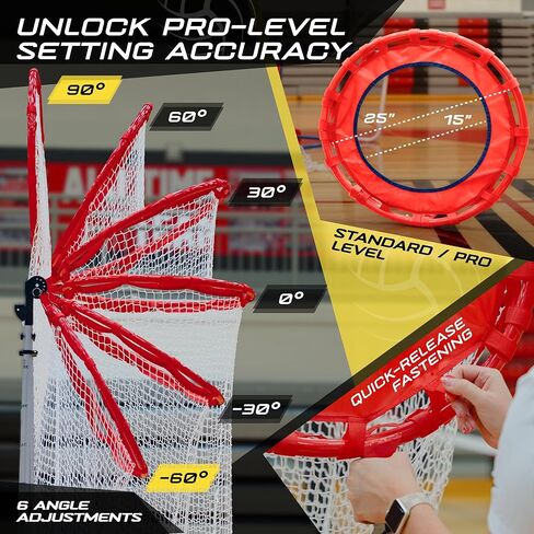 Patented 2in1 Volleyball Setter Training Net Equipment & Vertical Jump Tester Trainer. Setting Target for Jumping Setters Trainers, High Measurement Tool Pole Set for Vollyball Pass Indoor Practice in Saudi Arabia