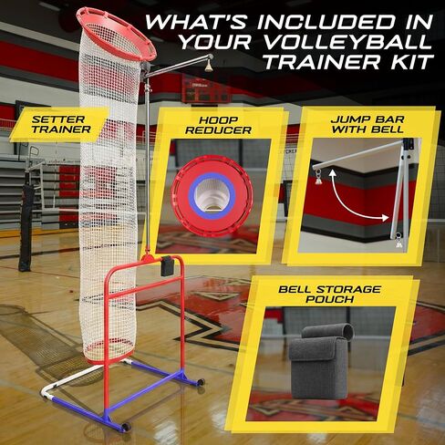 Patented 2in1 Volleyball Setter Training Net Equipment & Vertical Jump Tester Trainer. Setting Target for Jumping Setters Trainers, High Measurement Tool Pole Set for Vollyball Pass Indoor Practice in Saudi Arabia
