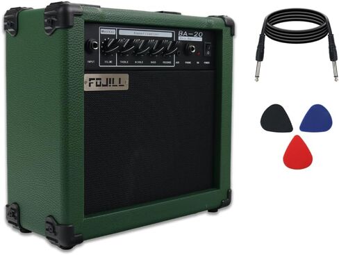 20W Watt Electric Bass Guitar Amplifier Amp Practice Performance Stage Small Portable Travel with Headphone Jack Aux Treble Middle Bass Presence Volume in Saudi Arabia