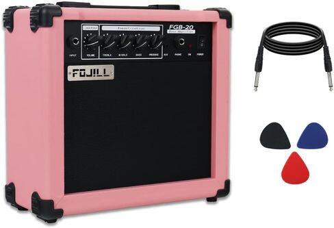 20W Watt Electric Bass Guitar Amplifier Amp Practice Performance Stage Small Portable Travel with Headphone Jack Aux Treble Middle Bass Presence Volume in Saudi Arabia