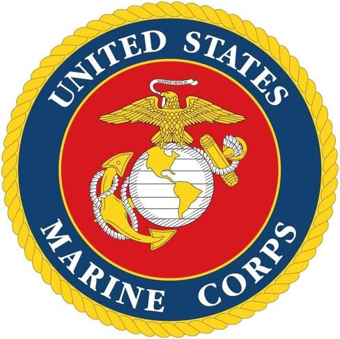Officially Licensed U.S. Marine Corps (USMC) Emblem Decal | Sticker for Truck or Car Windows, Laptops, Tablets, etc. | Perfect Marine, Veteran & Military Gift | 4" Diameter | Old Dominion LLC in Saudi Arabia