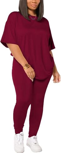 المرأة حجم كبير 2 قطعة ملابس الصيف Sweatsuits قطرة الكتف رياضية السائق قصيرة تجريب عداء ببطء مجموعات Black-3XL in Kuwait