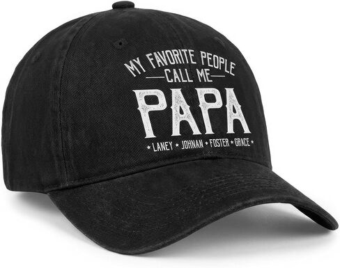 Personalized Printed Baseball Cap for Dad and Papa, Custom Name Printed Hat, Adjustable Classic Dad Cap, Casual Family in Saudi Arabia