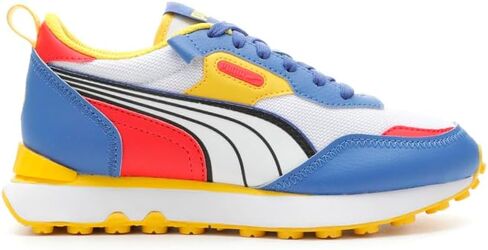 حذاء رياضي PUMA Kids Boys Rider Fv Future Vintage برباط كاجوال - أزرق، أخضر، برتقالي - مقاس 5 M in Kuwait