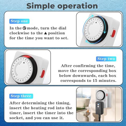 1800W Immersion Water Heater with 24H Precise Control Timer, Electric Fully Submersible Pool Water Heater, Ideal for Baptistery, Hot Tub, Bucket, Camping Stock Tank, Bathtub, Small Inflate Pool in Saudi Arabia