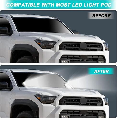 دعامات إضاءة الخندق متوافقة مع Toyota 4Runner 2025 2026، حامل إضاءة غطاء المحرك، دعامات إضاءة LED بدون مثقاب لملحقات Toyota 4Runner in Kuwait