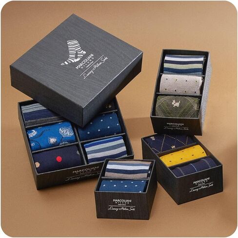 Marcoliani Milano Mens Dress Socks - Multi-pack 3x Jewel Boxes | Essence of Cotton in Saudi Arabia