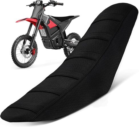 غطاء مقعد الدراجة الترابية العالمي لـ CRF XR TTR KLX PW DRZ RM 50 70 80 100-125cc Pit Bike أبيض/شريط أسود غير قابل للانزلاق/قابض ناعم/مقاوم للماء in Kuwait