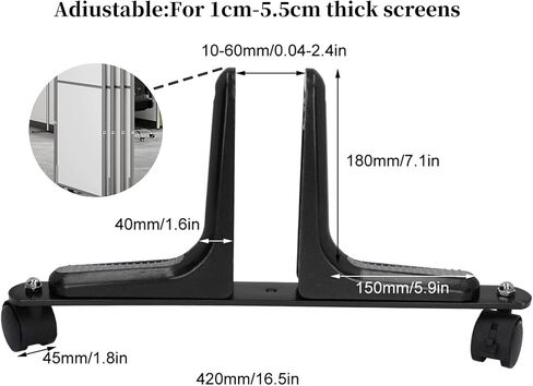 MYOYAY 2 Packs Room Divider Stand, Aluminum Alloy Room Divider Stabilizer Feet with Movable Wheel Privacy Screen Holder for Bedroom Bathroom Office(Silver) in Saudi Arabia