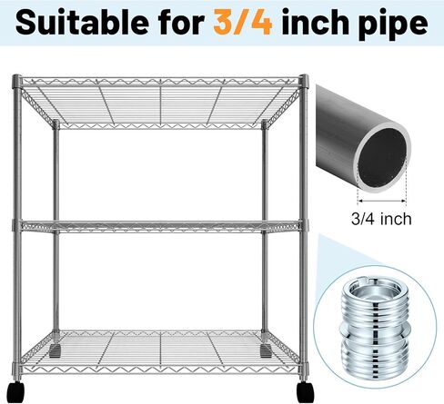 16 Pcs Coarse Thread Connectors 3/4 Inch Wire Shelving Pole 16 Teeth Wire Shelf Fittings Metal Shelf Unit Replacement Accessories for Wire Rack Poles Metal Shelving Parts in Saudi Arabia