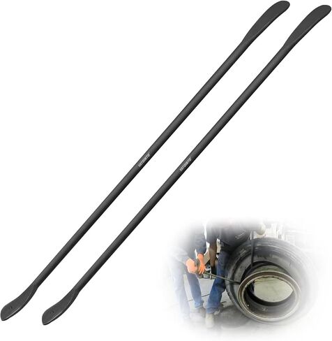 2Pcs Tire Mount and Demount Iron,Tire Bars for Semi Tires,Tire Changing Removal Tool for Tubeless Tires,Tire Spoons for Garage, Farm,Workshop,39 in X 4/5 in, Black in Saudi Arabia