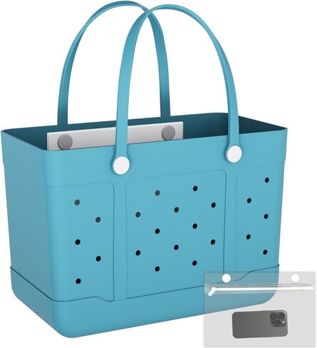 X Large Rubber Tote Bag Rubber Pool Tote Beach Bag, Washable Durable Beach Tote for Travel, Shopping, Sport, Vacation in Saudi Arabia