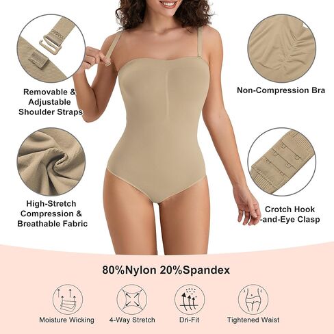 FOCUSSEXY ملابس داخلية بدون حمالات للنساء ملابس داخلية للتحكم في البطن ثونغ ملابس داخلية يوتار للنساء محدد شكل الجسم بدون خياطة in Kuwait