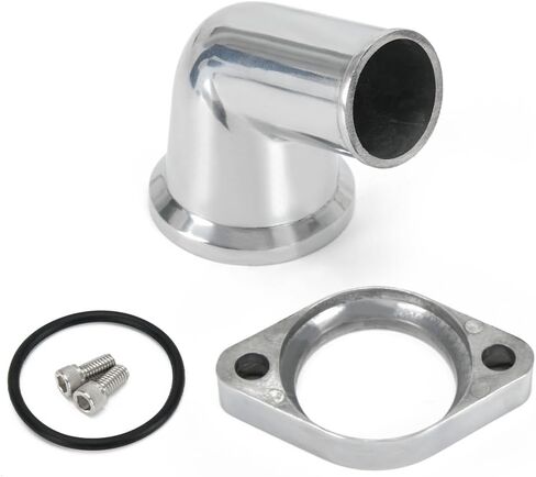 PTNHZ 90° Swivel Water Neck Thermostat Housing Polished Aluminum Replacement Part Compatible with SBC & BBC Chevy 265 283 327 350 396 454 502 Engines in Kuwait
