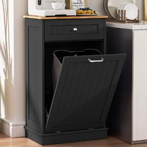 Spurgehom 13 جالون إمالة خارج سلة المهملات خزانة مخفية المطبخ سلة المهملات يمكن قائمة بذاتها خزانة إعادة تدوير القمامة مع درج مخبأ الحيوانات الأليفة دليل سلة المهملات حامل لغرفة المعيشة المطبخ، أبيض in Kuwait