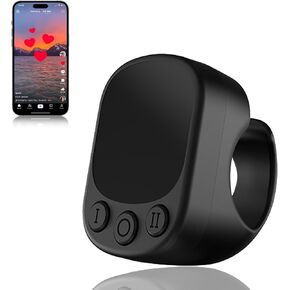 Bluetooth Remote Control Ring for TikTok, Camera Shutter & Music Switcher, Page Turner with Touchpad,Up to 30ft Range， Compatible with iPhone, iPad, Android-Black in Saudi Arabia