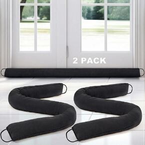 Gisafai 2 قطعة 60 بوصة طويلة مسودة الباب سدادة تحت الباب مسودة مانع الضوضاء سدادة تحت مسودة الباب مانع لأسفل الباب in Kuwait