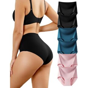 LEVAO Seamless High Waisted Underwear for Women No Show Full Coverage Panties Nuage Breathable Briefs 6 Pack in Saudi Arabia
