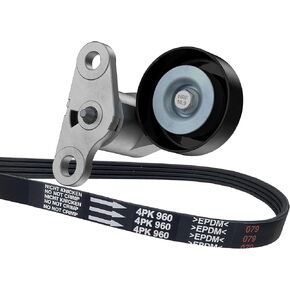 A/C Belt and Tensioner Kit Compatible with Gmc Yukon 2000-2008, Sierra 1999-2008, Chevy Tahoe 2000-2008 Avalanche 2002-2008 Silverado 1999-2008, Replaces#38159 90K-38159 in Saudi Arabia