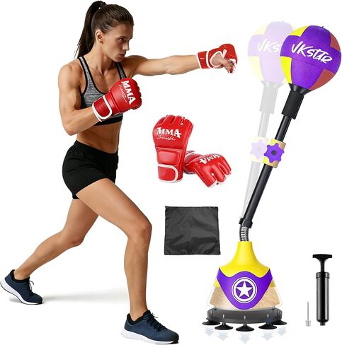 Boxing Bag with Stand for Teens & Adults -for Training Boxing Equipment Stress Relief and Fitness Set with Speed Bag & Gloves，Home Gym Equipment in Saudi Arabia