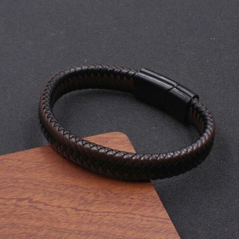 Handbraided Leather Cuff Bracelet with Buckle, Retro Unisex Wristband for Men and Women in Saudi Arabia