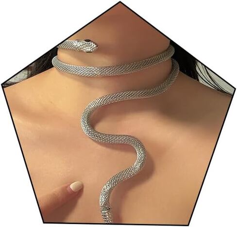 Snake Necklace Bracelet for Women Punk Bendable Snake Choker Necklaces Flexible Multi-Purpose Medusa Necklace Party Halloween Jewelry Gift in Saudi Arabia