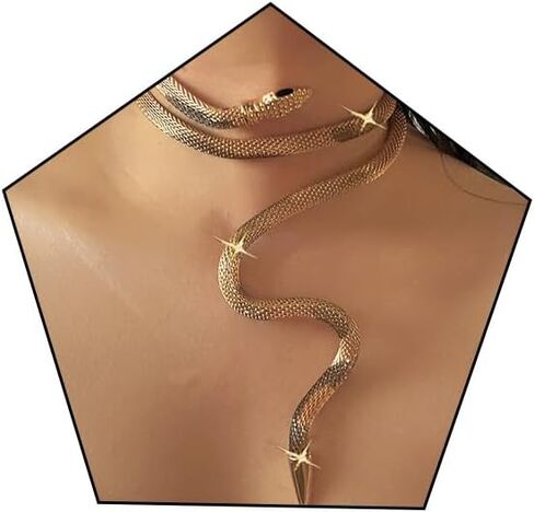 Snake Necklace Bracelet for Women Punk Bendable Snake Choker Necklaces Flexible Multi-Purpose Medusa Necklace Party Halloween Jewelry Gift in Saudi Arabia