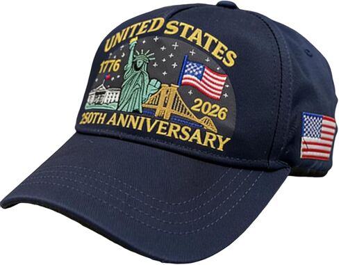 250th Anniversary USA Hat,Adjustable American Hat Embroidered Patriotic Hats for Men&Women in Saudi Arabia