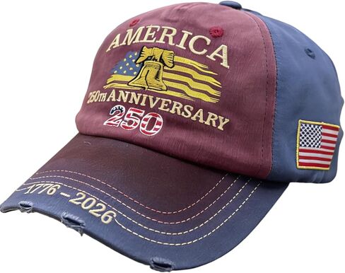 250th Anniversary USA Hat,Adjustable American Hat Embroidered Patriotic Hats for Men&Women in Saudi Arabia