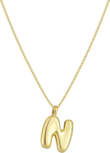 Tasiso فقاعة إلكتروني قلادة 14K مطلية بالذهب قلادة القلائد الأولية للنساء لطيف فقاعة الأبجدية قلادة مجوهرات شخصية هدية لها in Kuwait