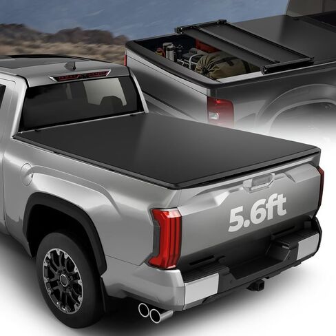 Auto Dynasty Soft Roll-up Truck Bed Tonneau Cover Compatible with 2000-2006 Toyota Tundra 6.5Ft Fleetside/Styleside Bed, Matte Black Soft Vinyl Top in Saudi Arabia