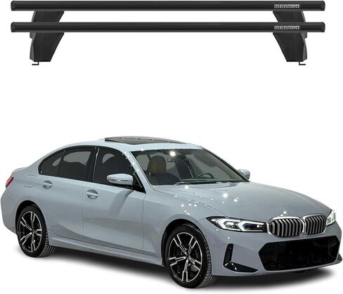 OMAC Roof Rack Cross Bars for BMW 3 Series E46 Sedan 1999-2007 Lockable 165Lbs Aluminium Black 2Pcs fits Cargo Carriers Kayak Canoe Bike Snowboard in Saudi Arabia