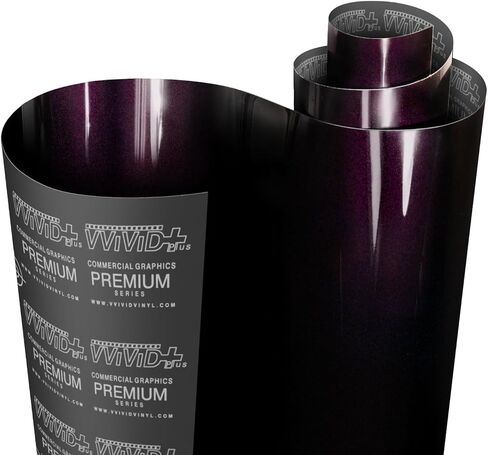 VViViD+ Ultra Gloss Cosmic Purple Vinyl Wrap Premium Paint Replacement Film Roll with Nano Air Release Technology, Stretchable Protective Cap Liner, Self Adhesive (50ft x 5ft) in Saudi Arabia