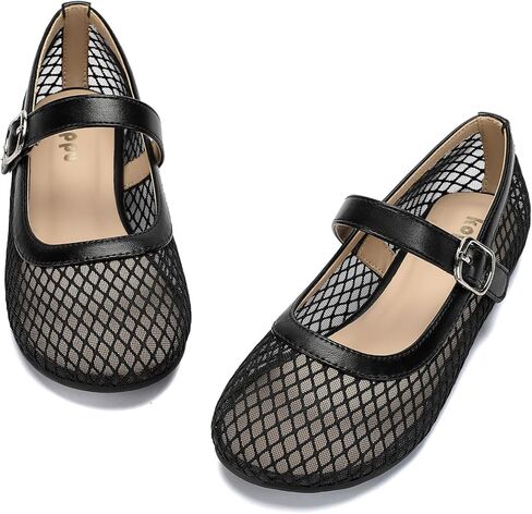 أحذية Koppu للفتيات الشبكية Mary Jane Ballet Flats المريحة والأحذية المدرسية للأطفال الصغار والأطفال الصغار in Kuwait
